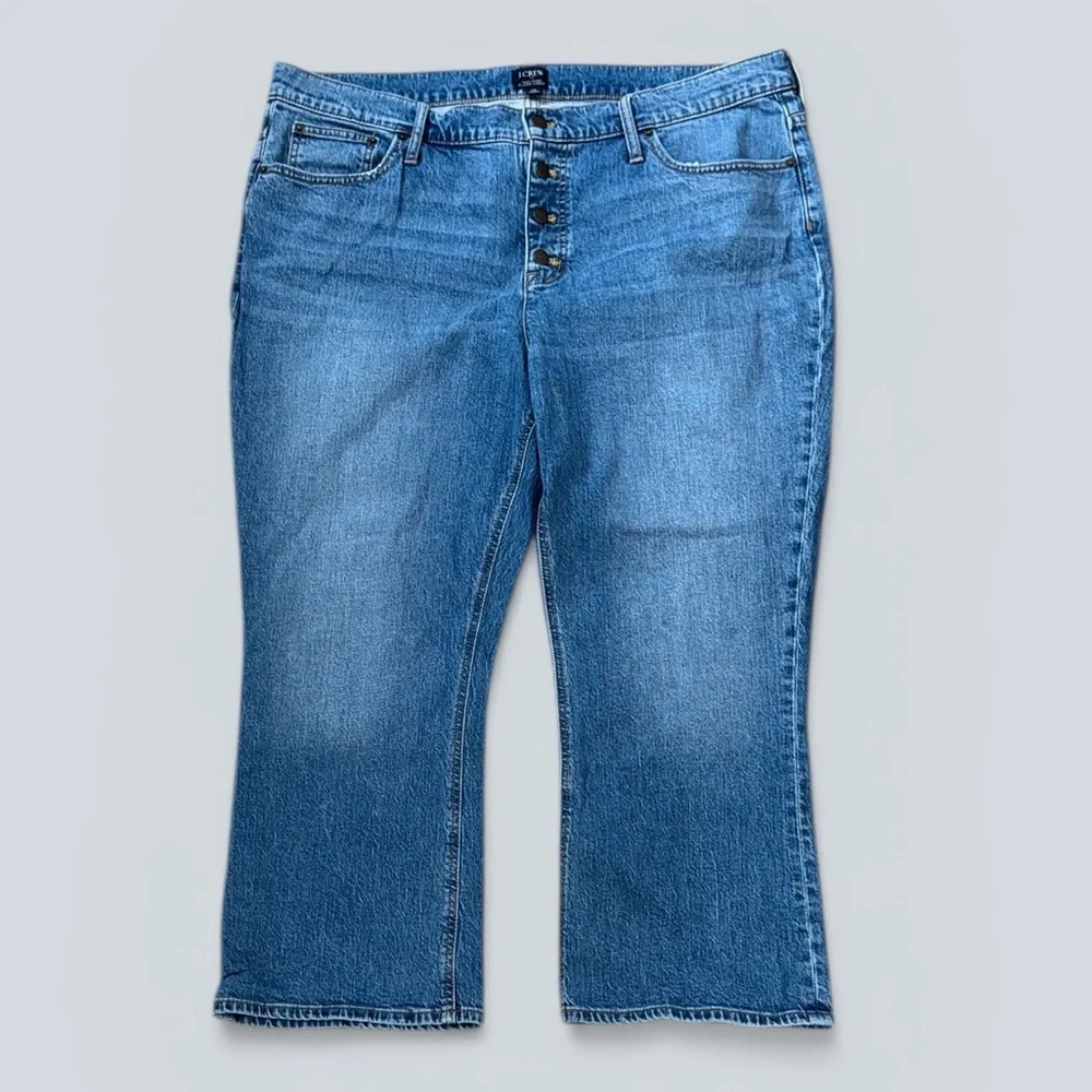 J.Crew Re-Imagined Mid Rise Flare Crop Jeans - Picture 2 of 8